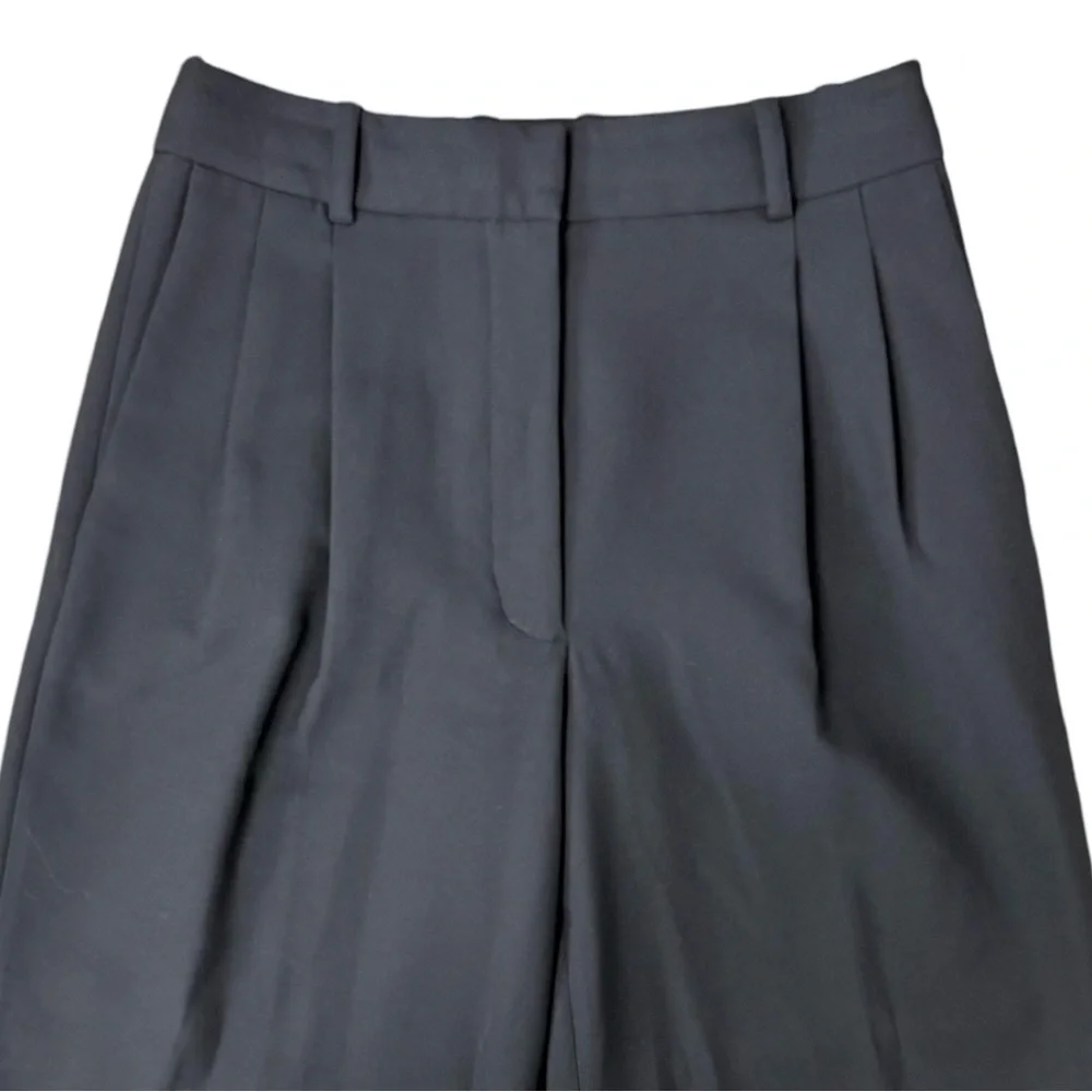 Aritzia Babaton Black Pleated Wide-Leg High-Rise Pants Quiet Luxury Office EUC - Picture 2 of 10